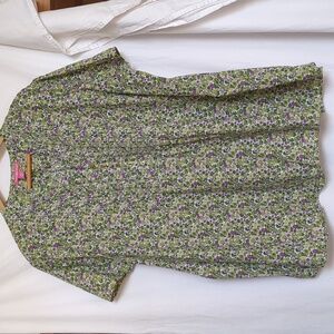 Woman Within Blouse small scale floral top 2X
